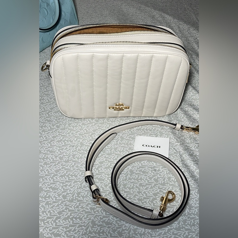 Authentic coach quilted bag- white